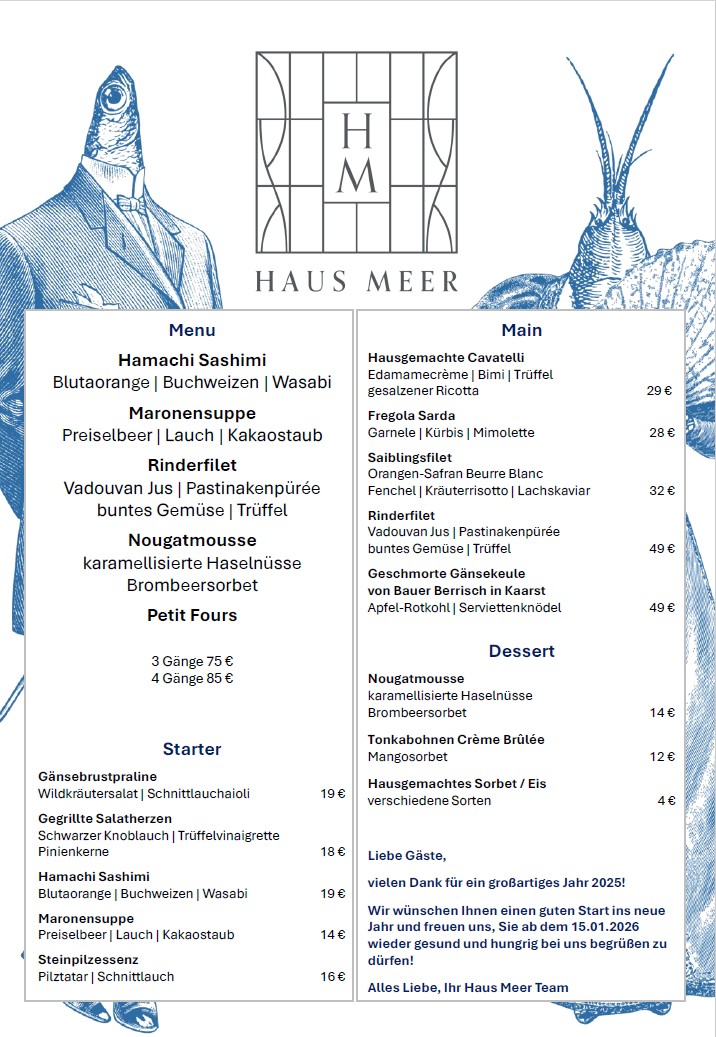 Speisekarte Jahresende 2025
